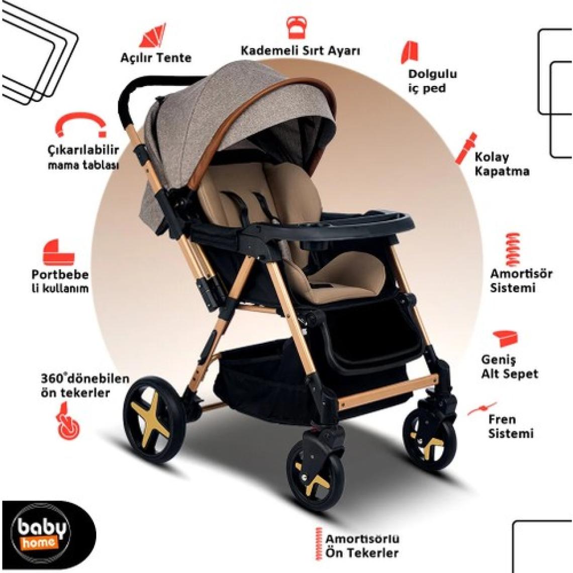 Baby Home 810 XTİ Yeni Nesil Çift Yönlü Bebek Arabası