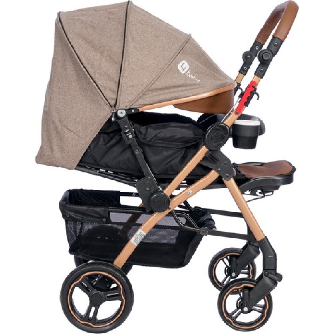 4 Baby Active Plus Çift Yönlü Bebek Arabası Kahve