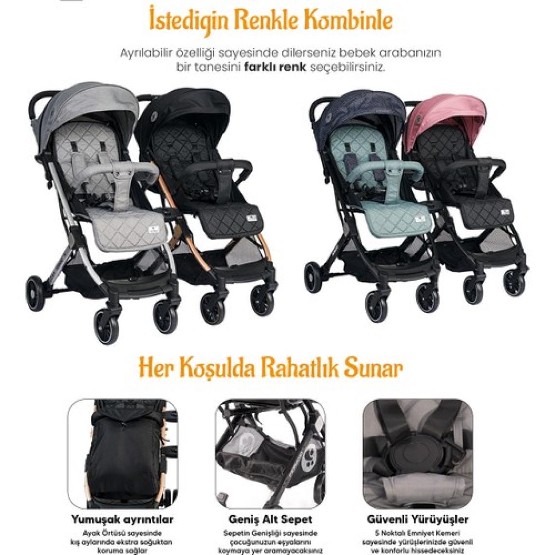 Lorelli Fiorano New Kabin Boy İkiz Bebek Arabası - Trooper
