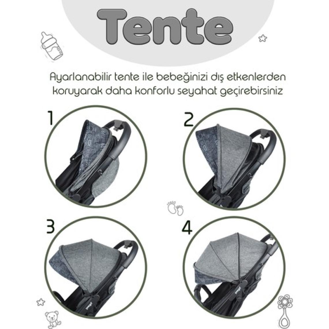 Prego Lotus Tek Elle Katlanabilir Kabin Boy Bebek Arabası