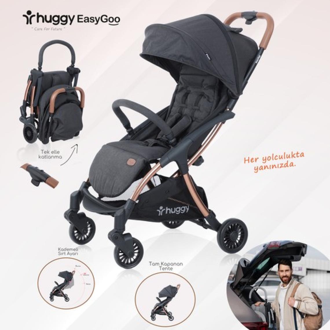Huggy Easy Go Kabin Boy Otomatik Katlanır Bebek Arabası