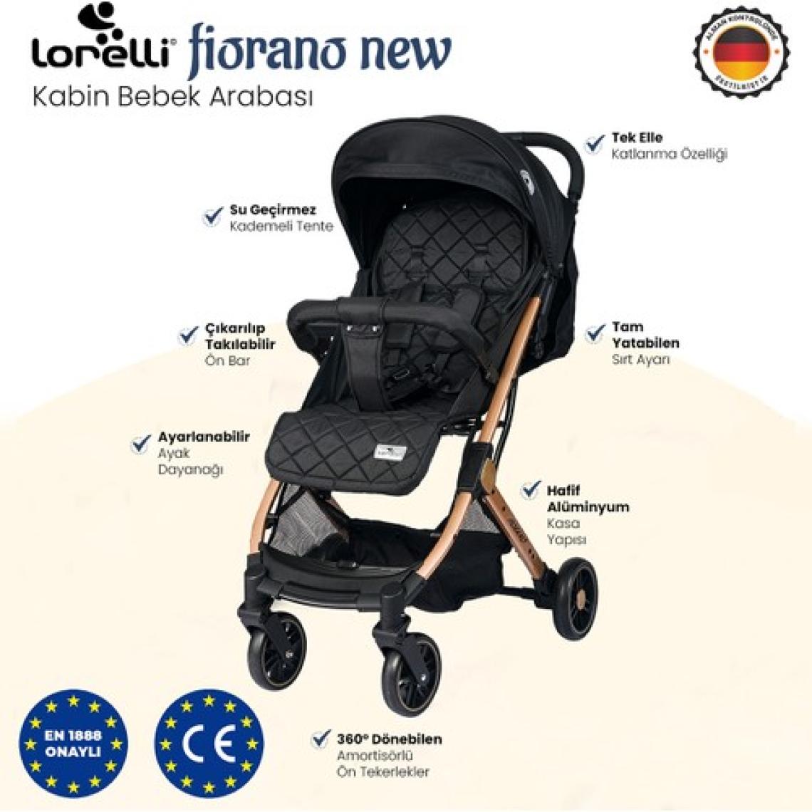 Lorelli Fiorano Kabin Boy Bebek Arabası - Black
