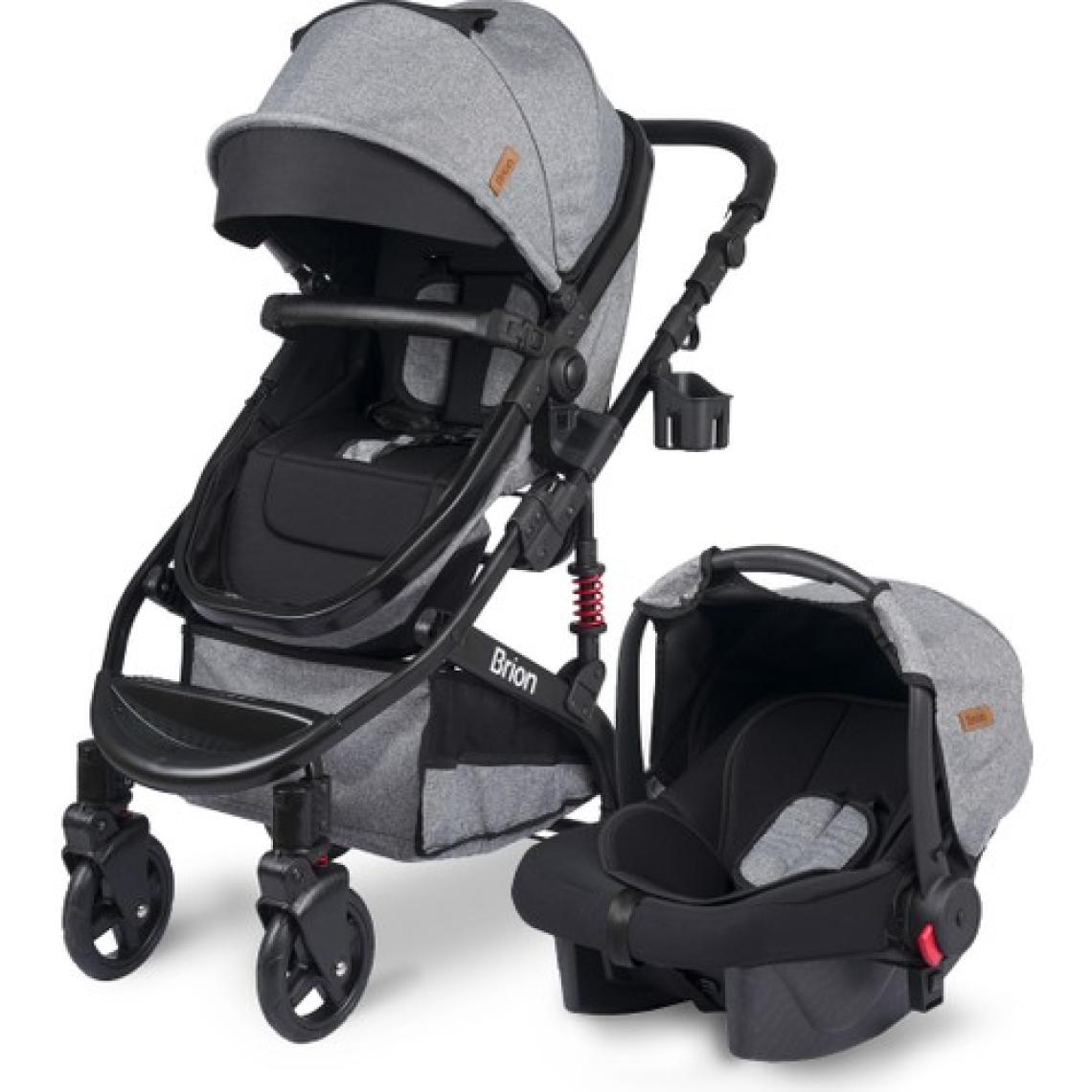Brion Mila 4 In 1 Çift Yönlü Travel Sistem Bebek Arabası Siyah Gri
