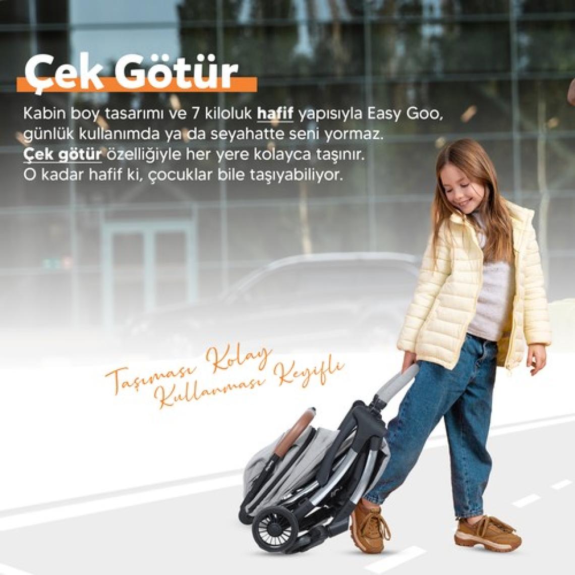 Huggy Easy Go Kabin Boy Otomatik Katlanır Bebek Arabası