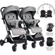 Lorelli Fiorano New Kabin Boy İkiz Bebek Arabası - Dolphin Grey