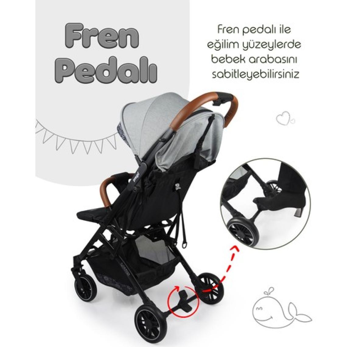 Prego Lotus Tek Elle Katlanabilir Kabin Boy Bebek Arabası
