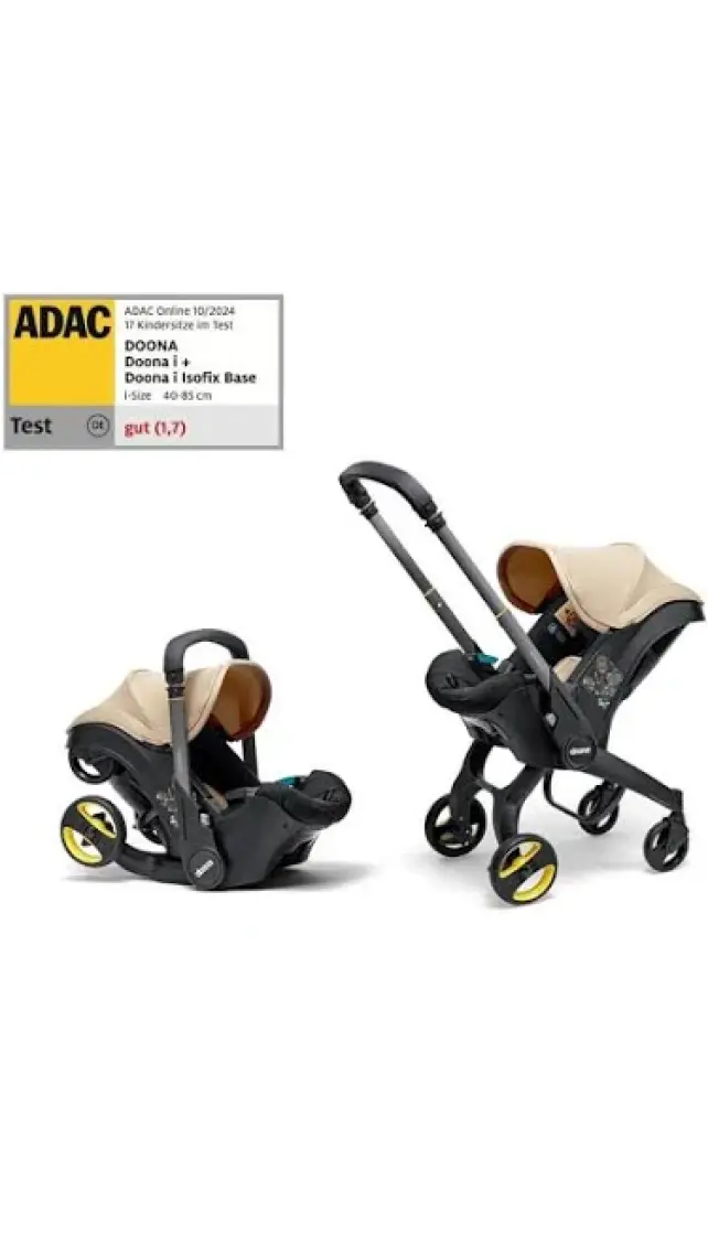 Doona İ Bebek Arabasına Dönüşen Tekerlekli Gr 0 İSize Ana Kucağı Oto Koltuğu - Sahara Sand