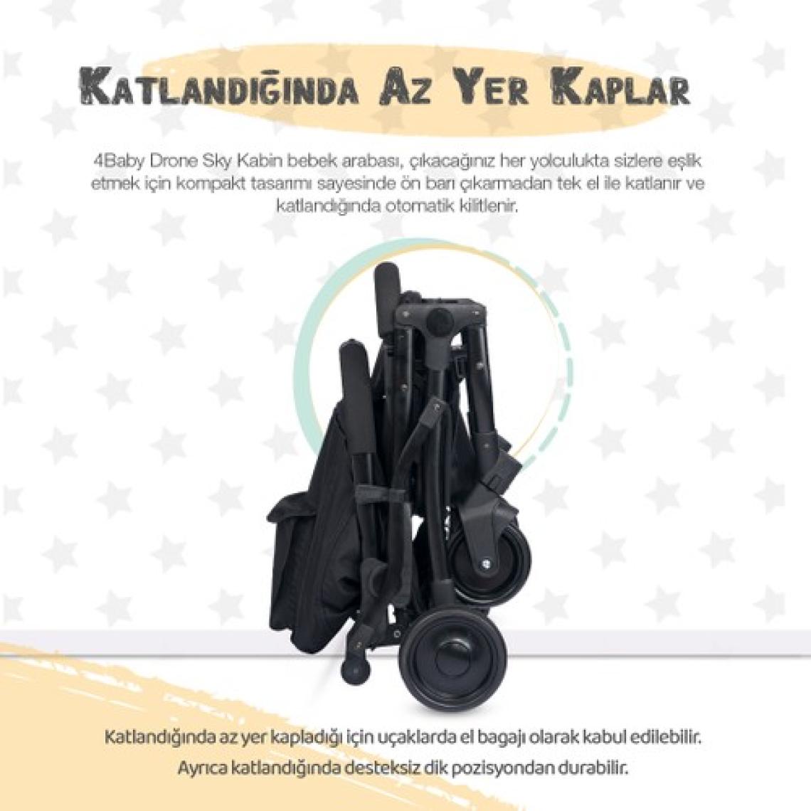 4 Baby Black Drone Sky Kabin Sistem Bebek Arabası Kabin
