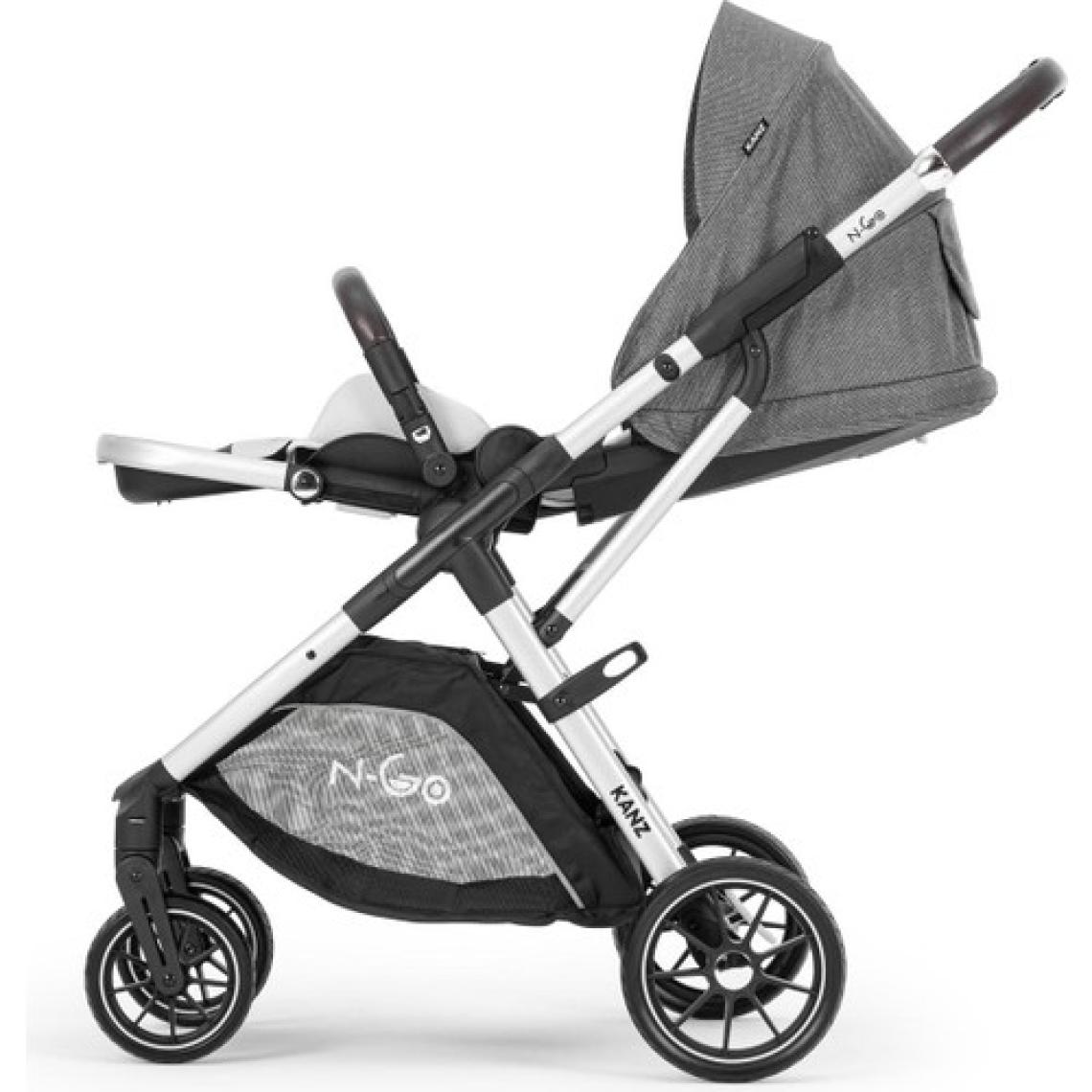 Kanz N-Go Tek Elle Katlanabilen Çift Yönlü Seyahat Travel Sistem Bebek Arabası Gri
