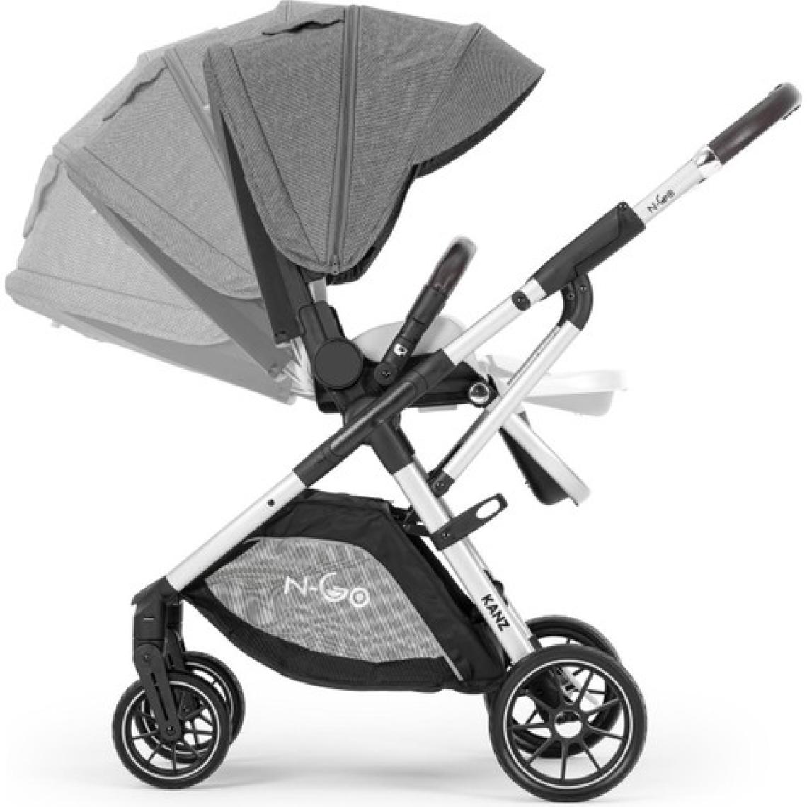 Kanz N-Go Tek Elle Katlanabilen Çift Yönlü Seyahat Travel Sistem Bebek Arabası Gri