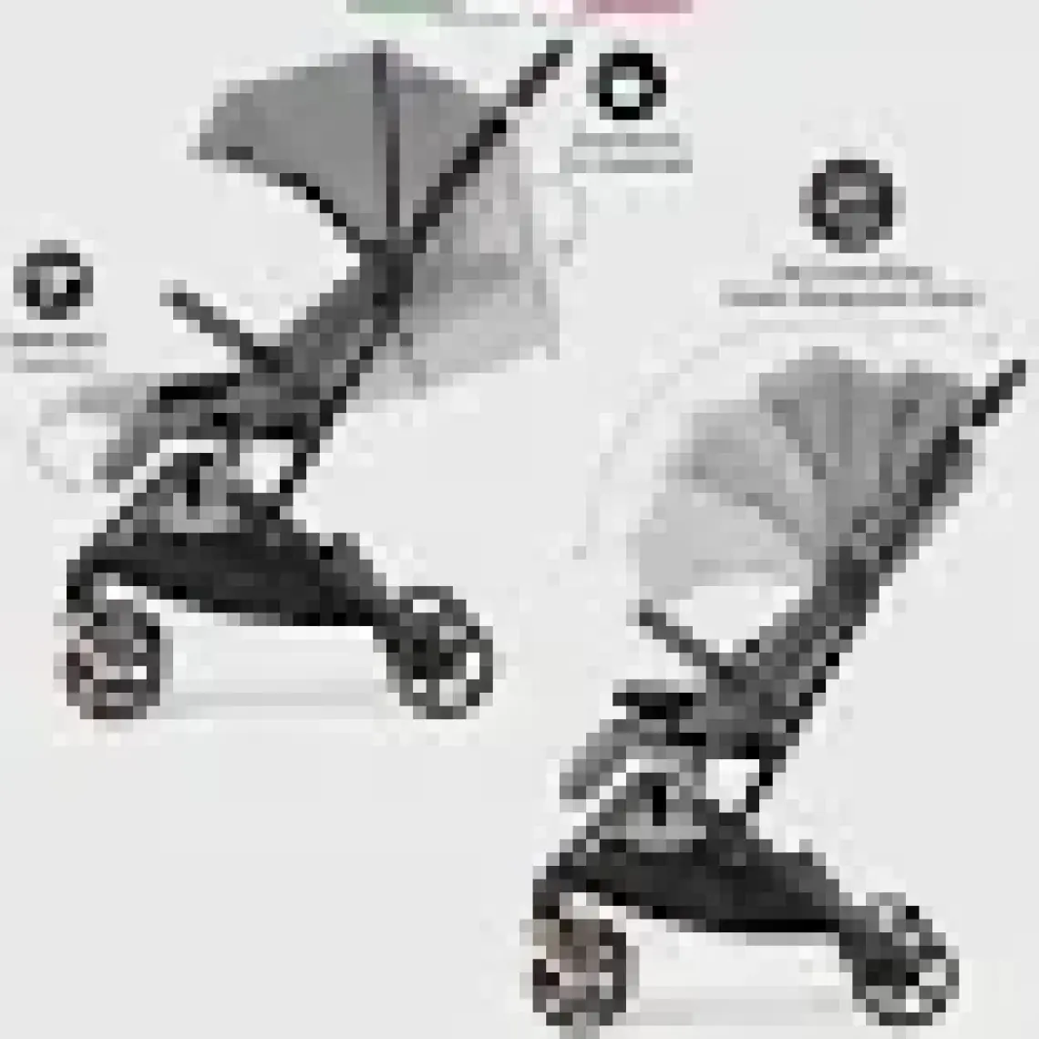 Elele Plane 2 Kabin Tipi Bebek Arabası Rose Siyah-Gri