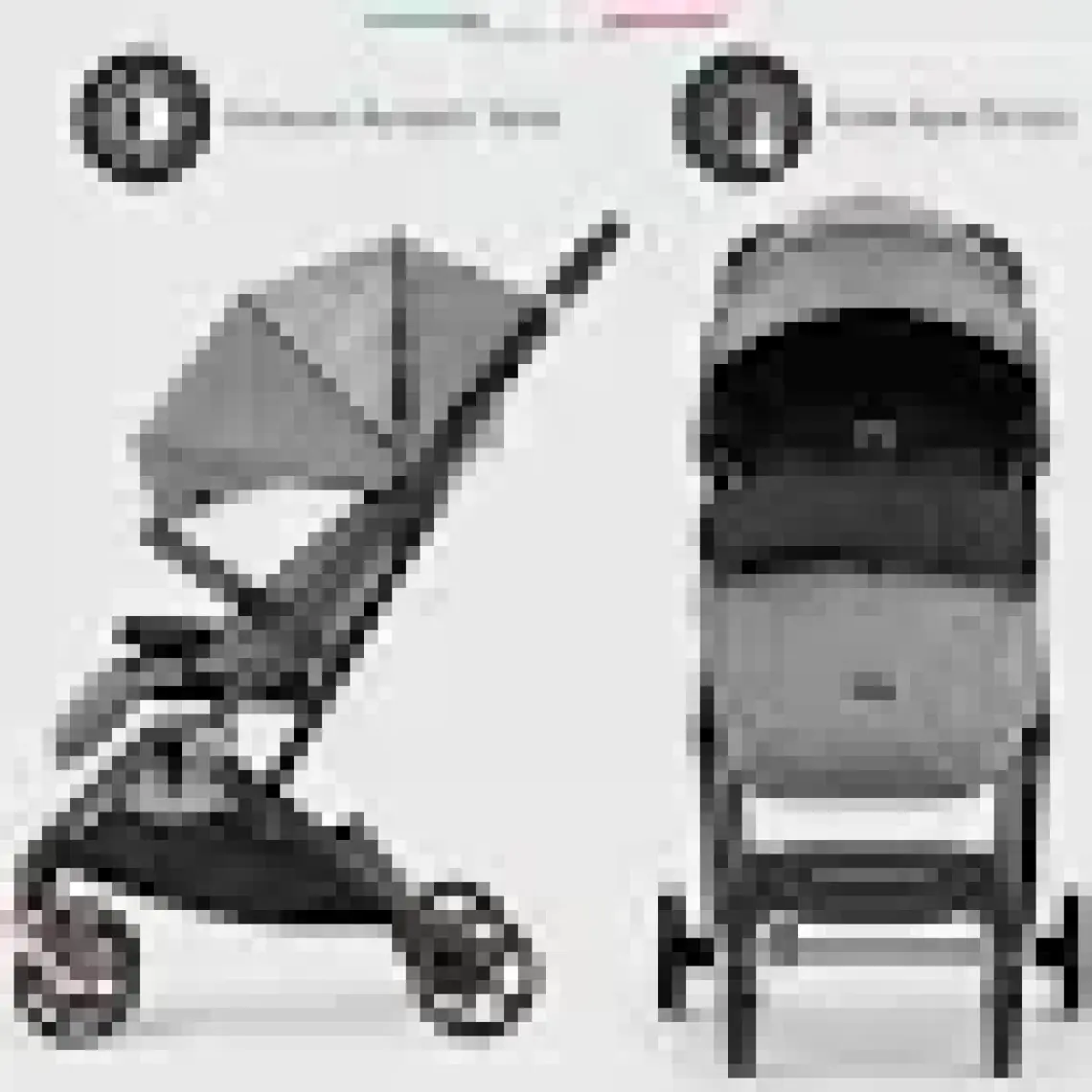 Elele Plane 2 Kabin Tipi Bebek Arabası Rose Siyah-Gri