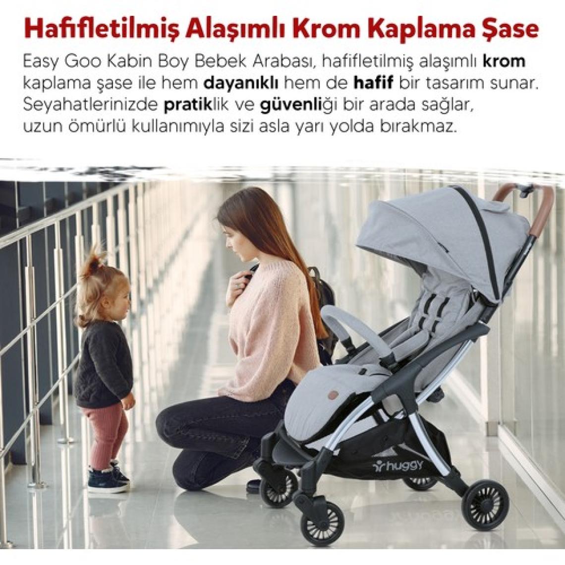 Huggy Easy Go Kabin Boy Otomatik Katlanır Bebek Arabası