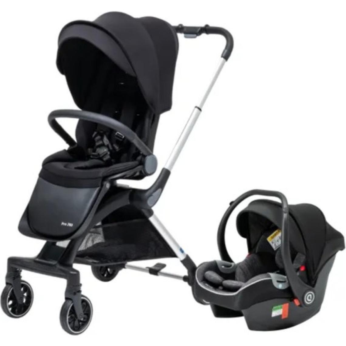 Duux Pro 360 Derece Dönebilen Çift Yönlü Travel Sistem Bebek Arabası Black
