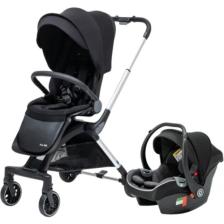 Duux Pro 360 Derece Dönebilen Çift Yönlü Travel Sistem Bebek Arabası Black