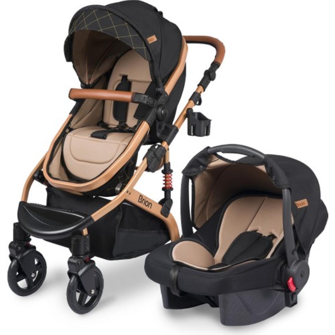 Brion Mila 4 In 1 Çift Yönlü Travel Sistem Bebek Arabası Gold  Siyah