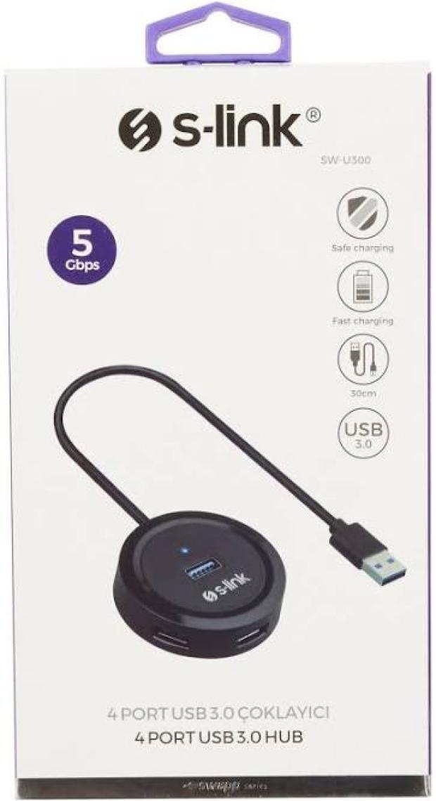 S-Link Swapp SW-U300 4 Port USB 3.0 Gri USB Hub