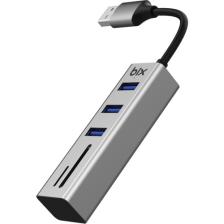 Bix BX04HB 5in1 USB Hub Micro SD / SD Kart Giriş, 3x USB 3.0 Portlu Windows Uyumlu Çoklayıcı Adaptör