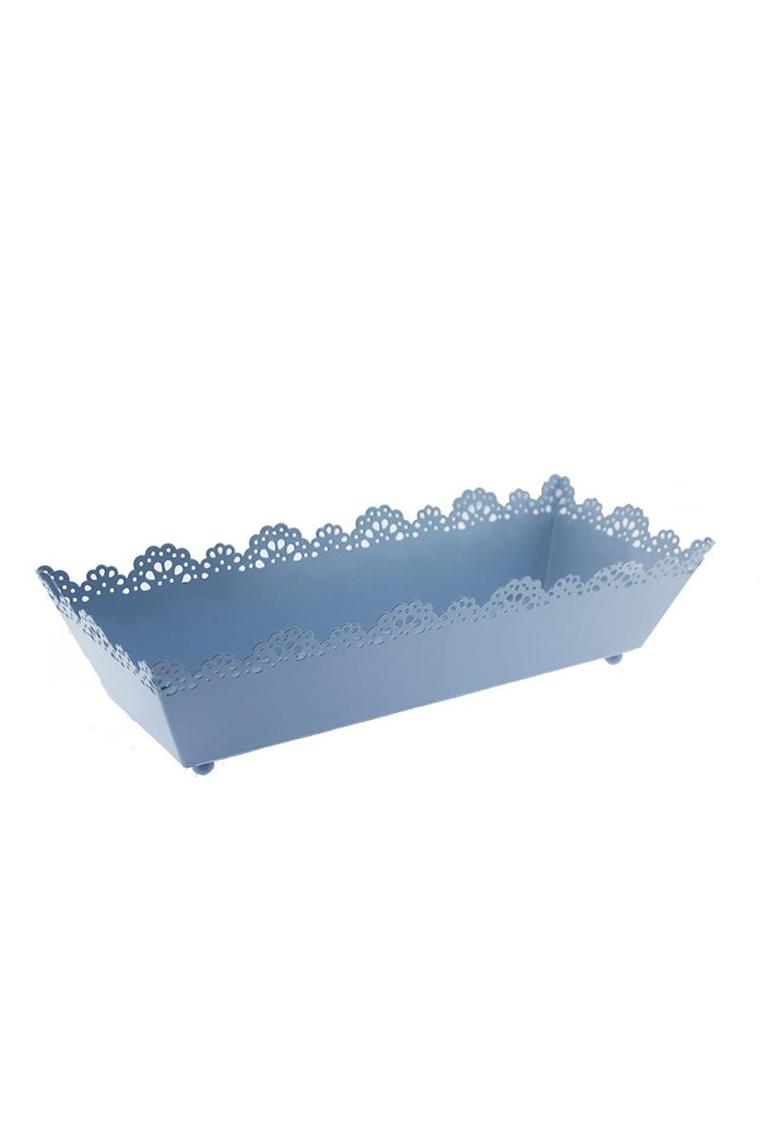 12x31cm Metal Tepsi Saksı Dikdörtgen Sepet