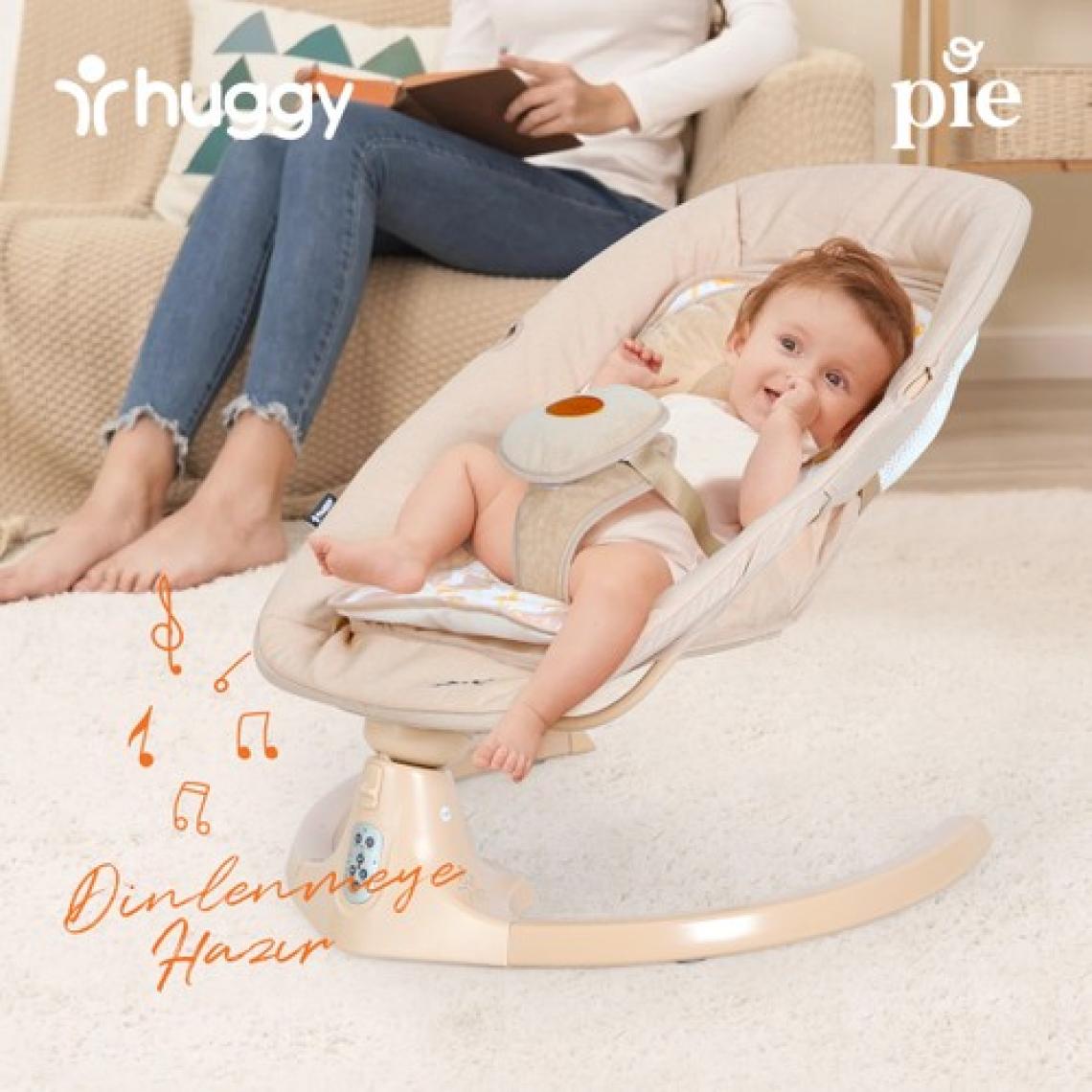 Huggy Pie Yenidoğana Uygun Otomatik Sallanabilir Kumandalı Bluetooth Müzikli Ana Kucağı