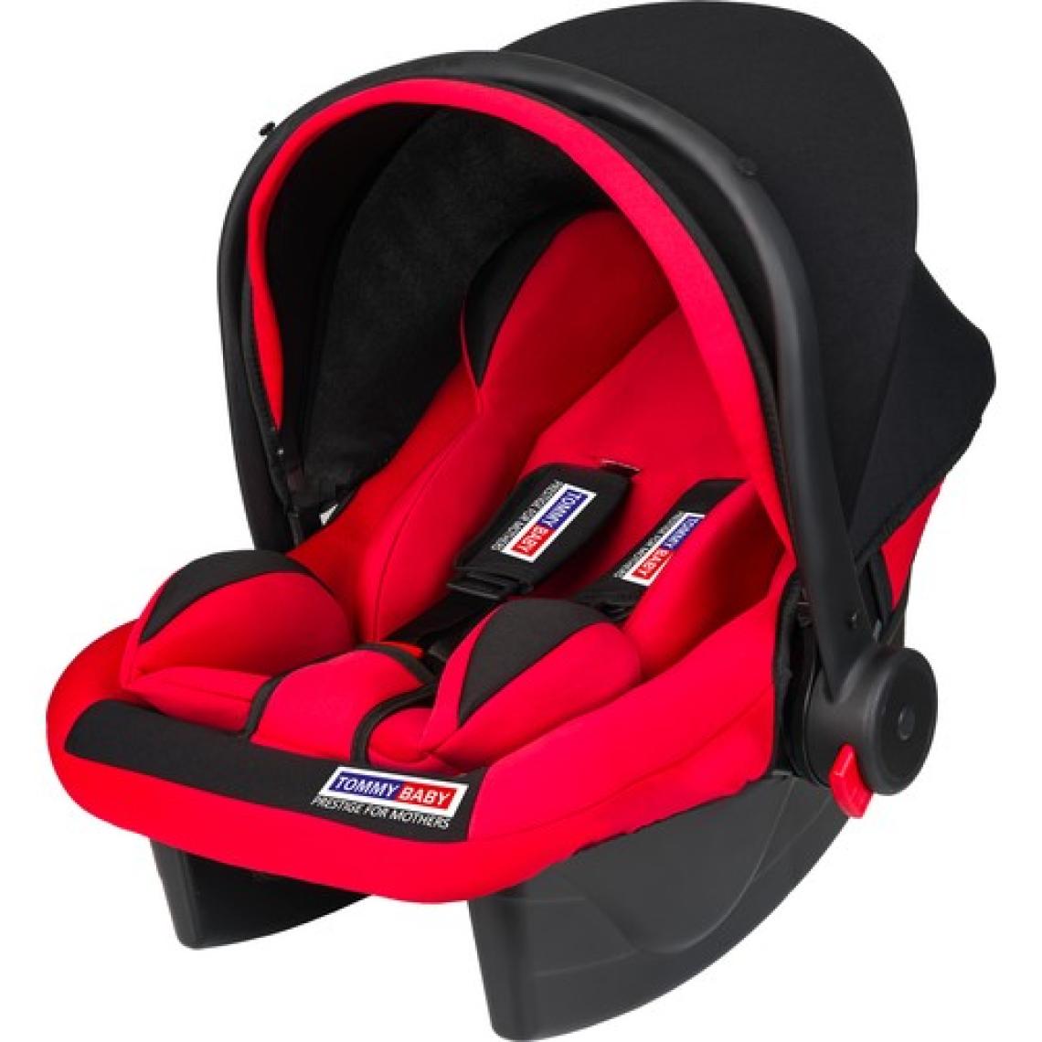 Tommybaby Lüx Pedli Bebek Taşıma, Bebek Oto Koltuğu Puset Kırmızı - Siyah