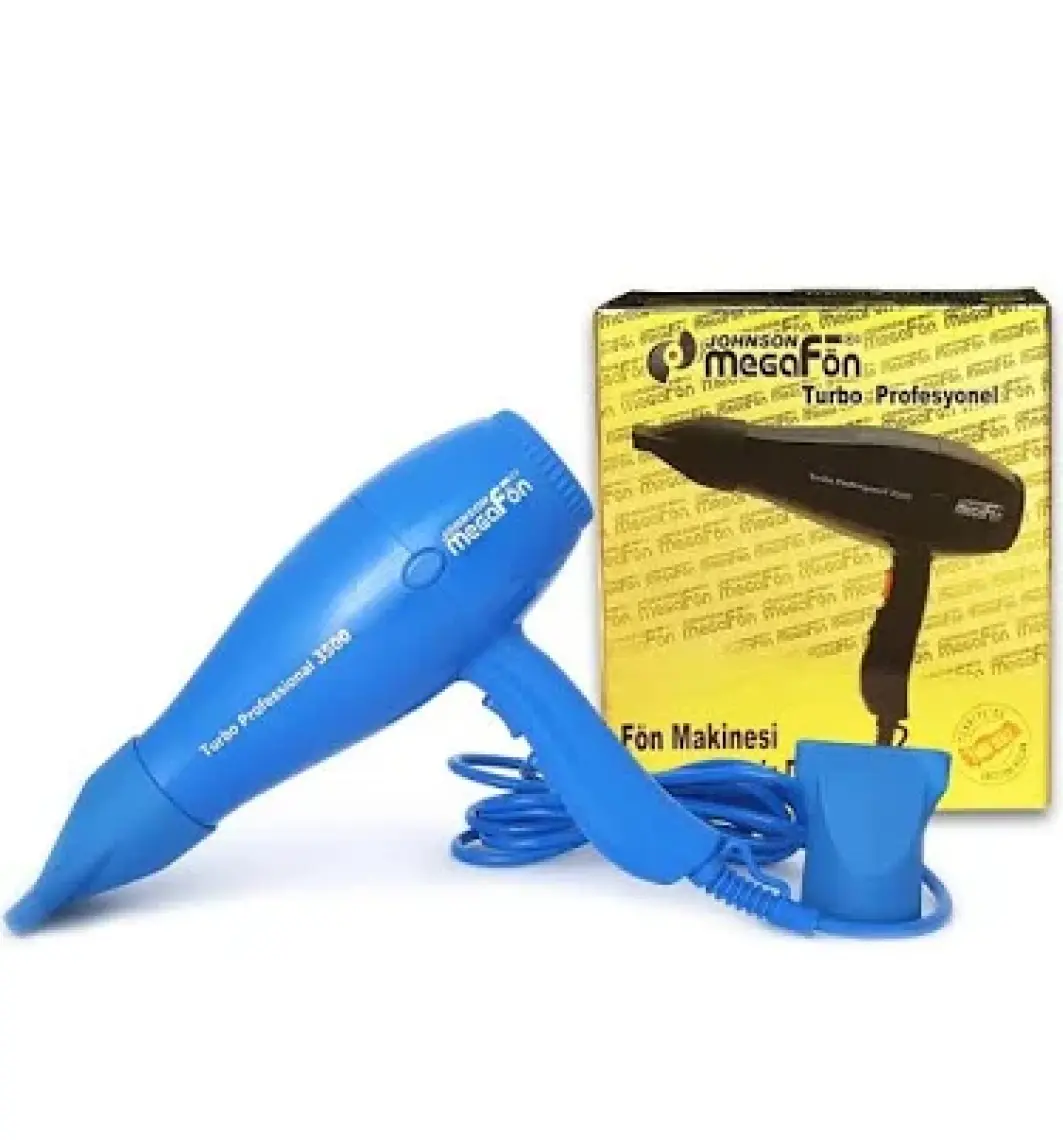 Johnson Megafön Turbo Profesyonel 3500 - 2400W Kuaför Tipi Saç Kurutma / Fön Makinesi