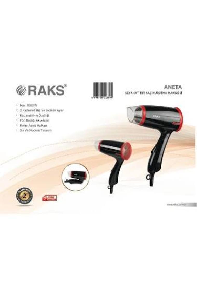 Raks Aneta Seyahat Tipi Katlanabilir Saç Kurutma Makinesi - 1000W