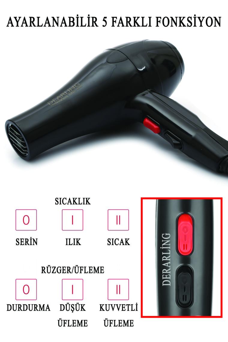 Profesyonel 4200 Saç Kurutma Fön Makinesi Saç Düzleştirici (Dearling Türkiye Garantili)