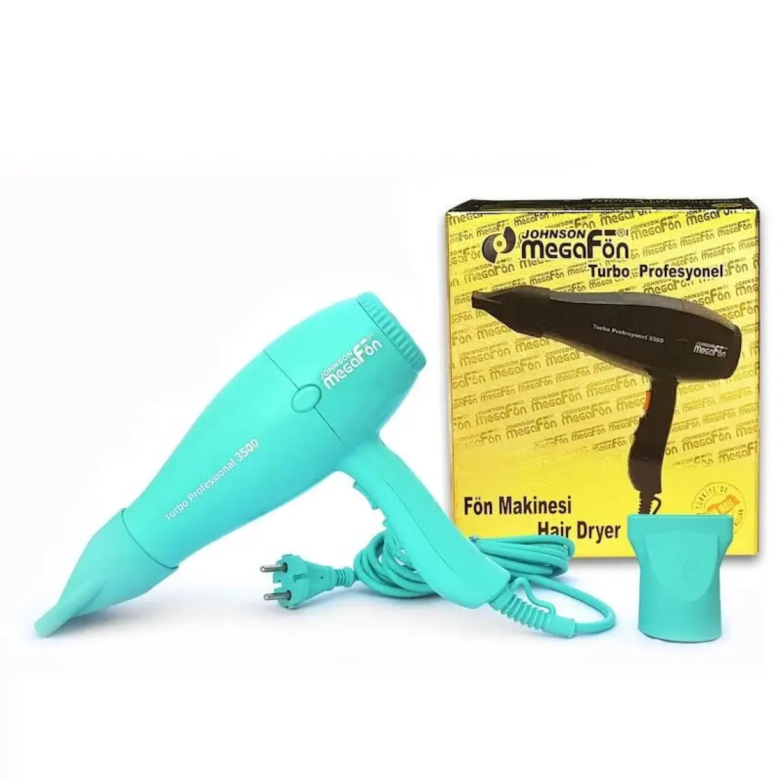 Johnson Megafön Turbo Profesyonel 3500 - 2400W Kuaför Tipi Saç Kurutma / Fön Makinesi