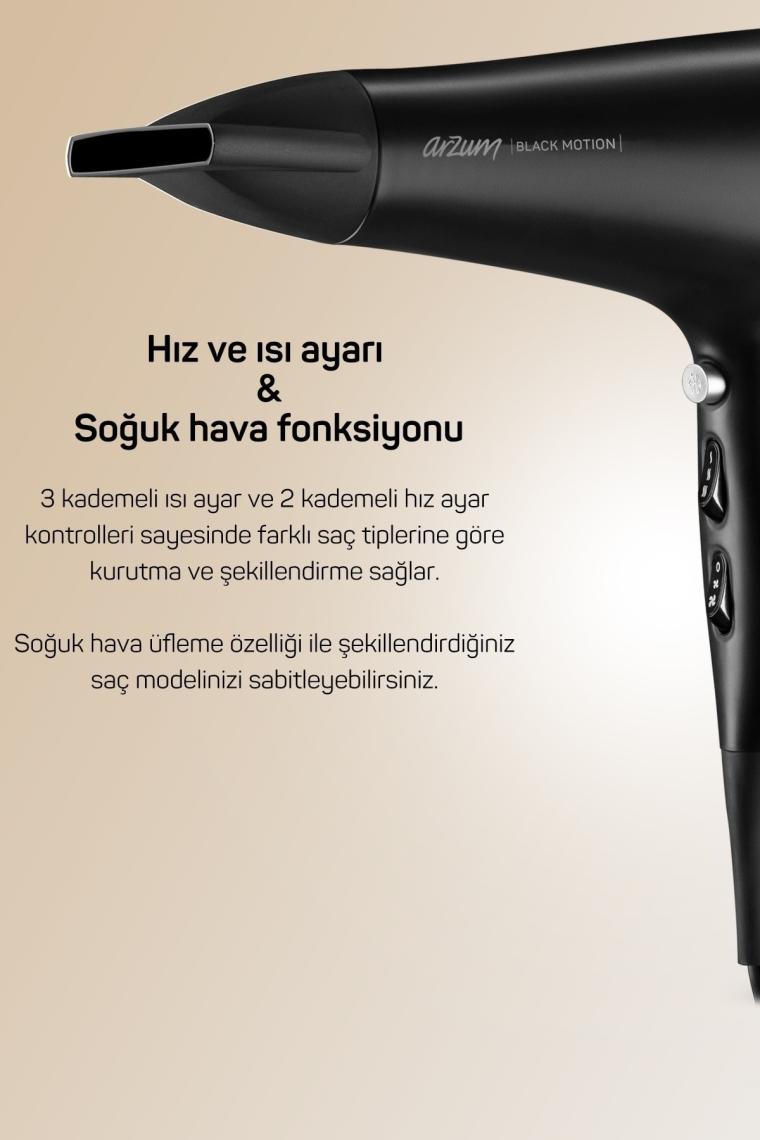Ar5099 Black Motion Saç Kurutma Makinesi