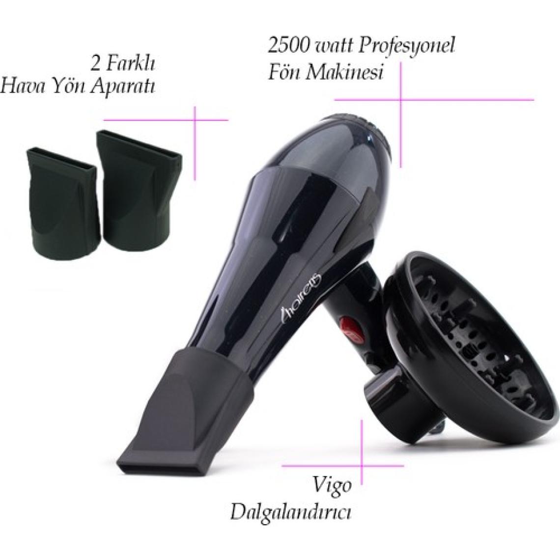 Hairens® 2500W Turbo 3555 Profesyonel Kuaför Fön Makinesi