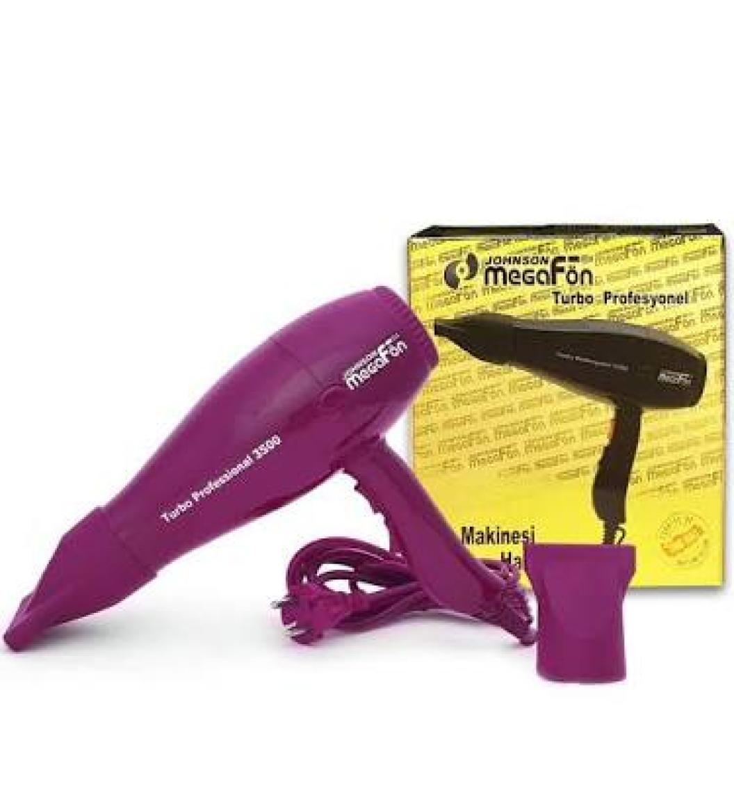 Johnson Megafön Profesyonel Turbo 3500 2400W Kuaför Fön Makinesi Pembe