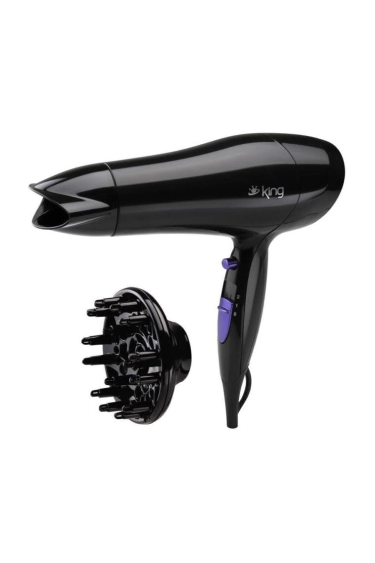 King K-428 Adora 2000 W Saç Kurutma Makinesi – Difüzörlü, İyon Teknolojili, Soğuk Hava ve 2 Hız Ayarı, Hafif ve Sessiz Tasarım