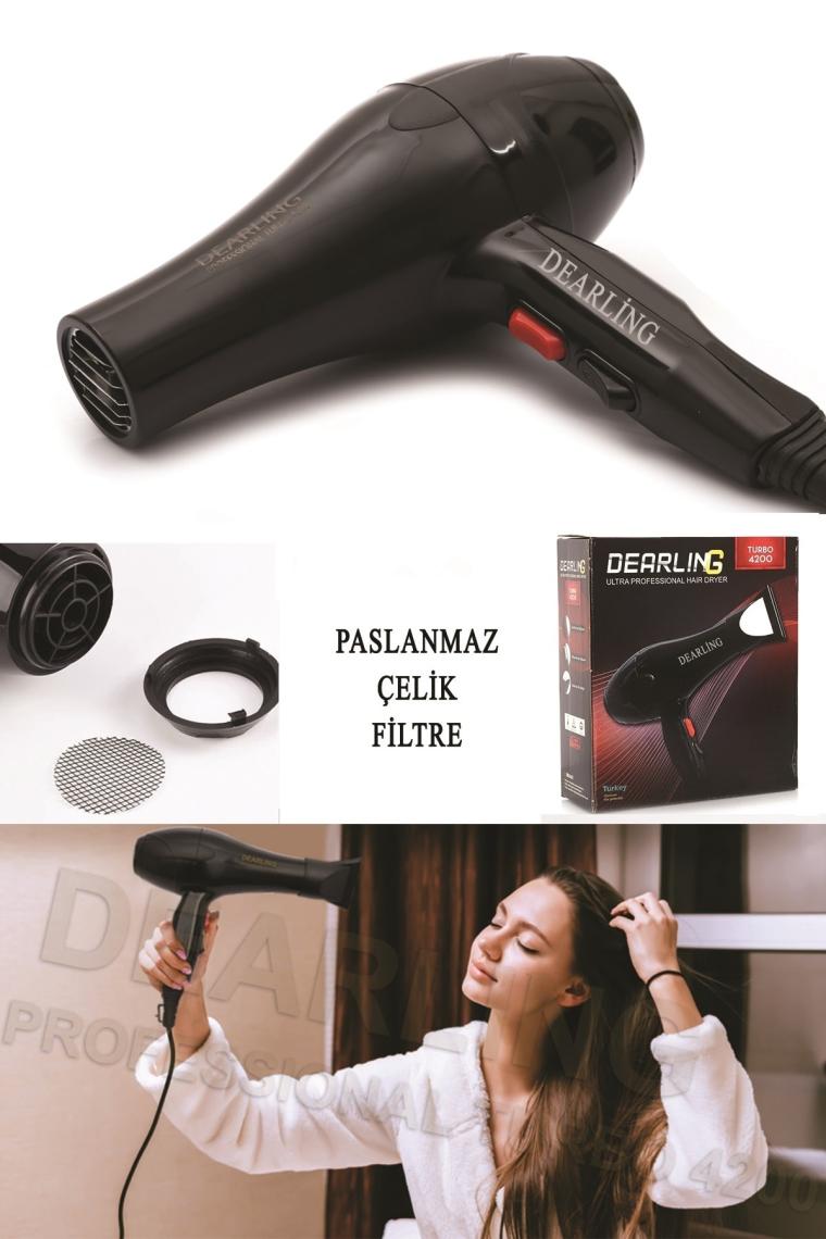Profesyonel 4200 Saç Kurutma Fön Makinesi Saç Düzleştirici (Dearling Türkiye Garantili)