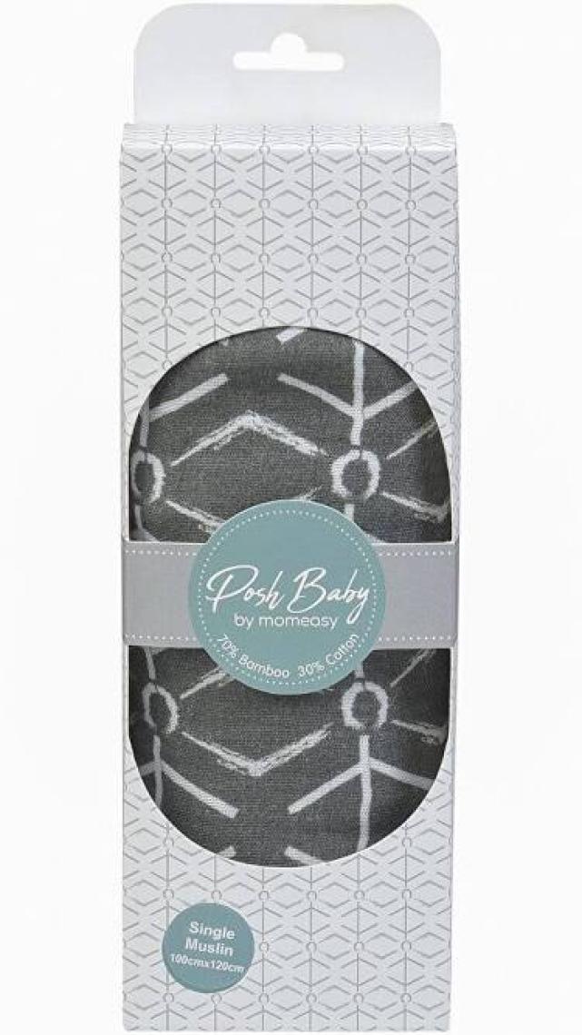Posh Baby Müslin Bez 100X120CM Tekli Haki Geo