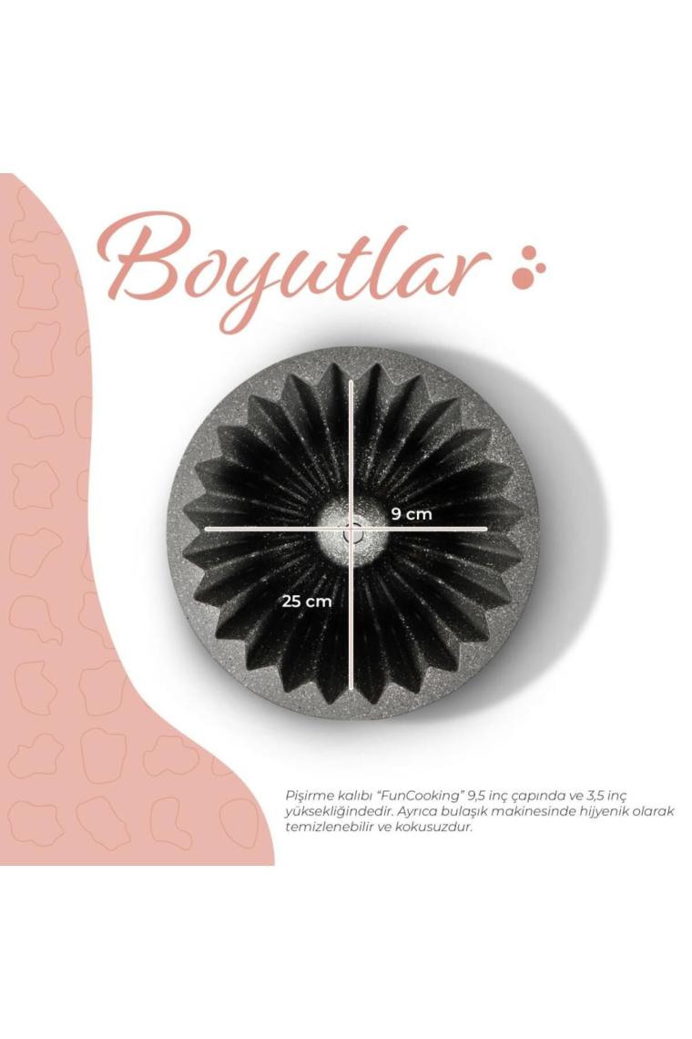 Serenk Fun Cooking Yıldız Alüminyum Döküm Granit Kaplama Kek Kalıbı 26 cm Sarı