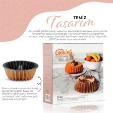 Serenk Fun Cooking Yıldız Alüminyum Döküm Granit Kaplama Kek Kalıbı 26 cm Sarı