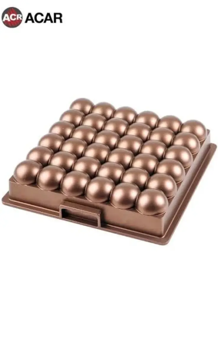 Acar Atom 28X6 cm Döküm Granit Kare Kek Kalıbı Bronz 11736