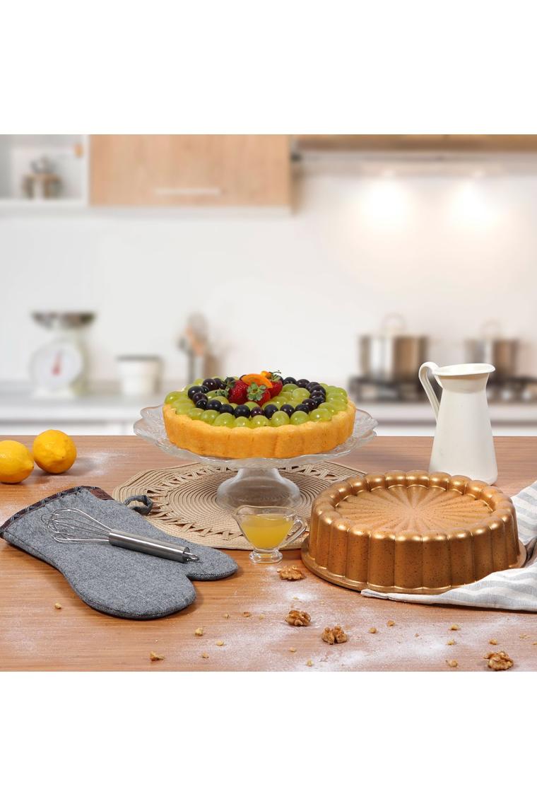 Serenk Fun Cooking Papatya Alüminyum Döküm Granit Kaplama Tart Kalıbı 28 cm Sarı