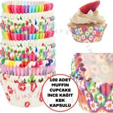 100 Adet Muffin Cupcake Kağıdı, Renkli Kağıt Muffin Kek Kalıbı