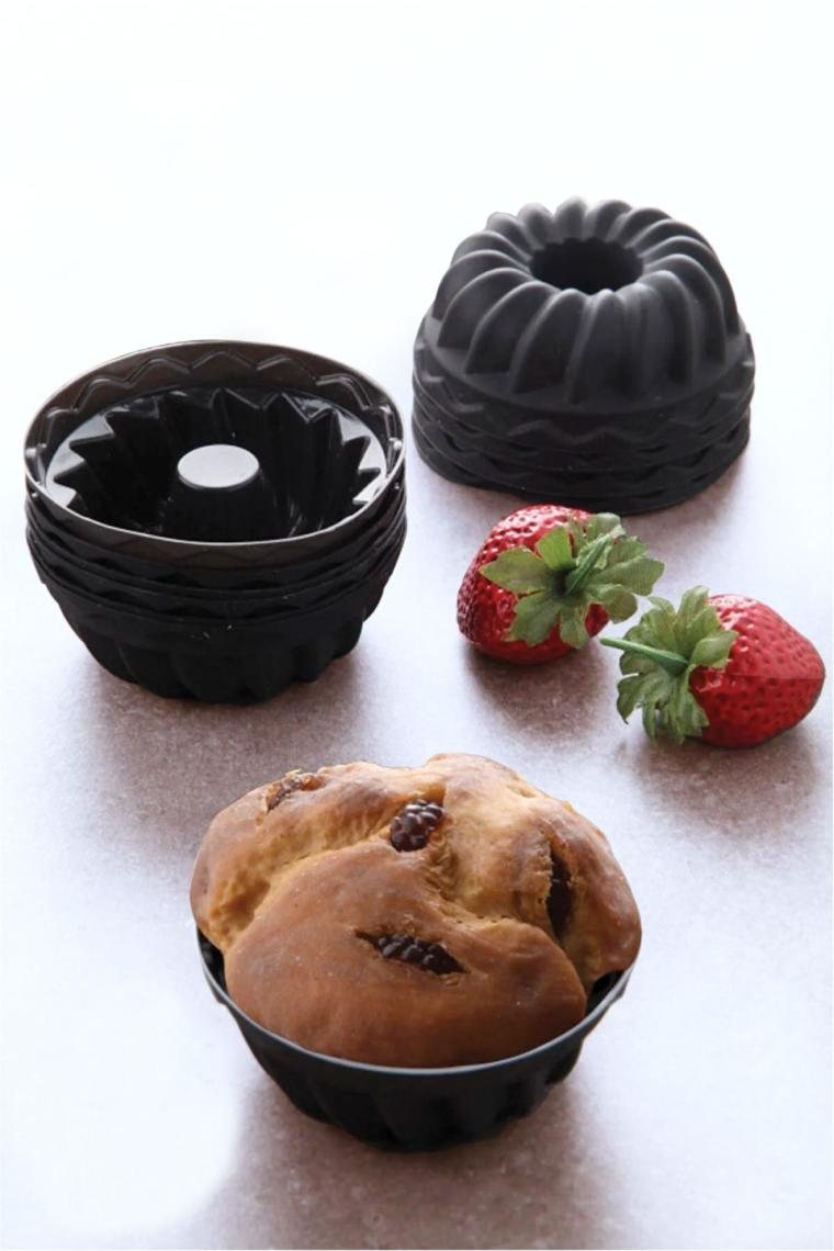 Grimor Life 12 Li Yıkanabilir Mini Kek Muffin Pişirme Kalıbı, Silikon Muffin, Cupcake Kalıbı Karma