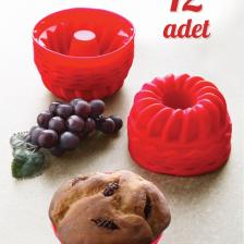Grimor Life 12 Li Yıkanabilir Mini Kek Muffin Pişirme Kalıbı, Silikon Muffin, Cupcake Kalıbı Karma