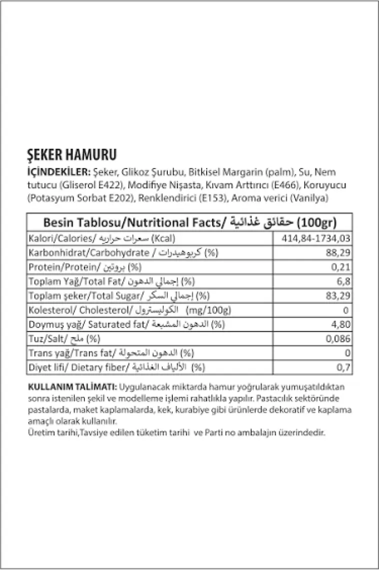 Sarı Şeker Hamuru 1 kg
