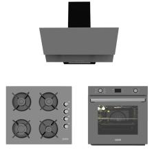 Gri Cam Dijital/dokunmatik 3'lü Ankastre Set (f17-gls640-mfa627)