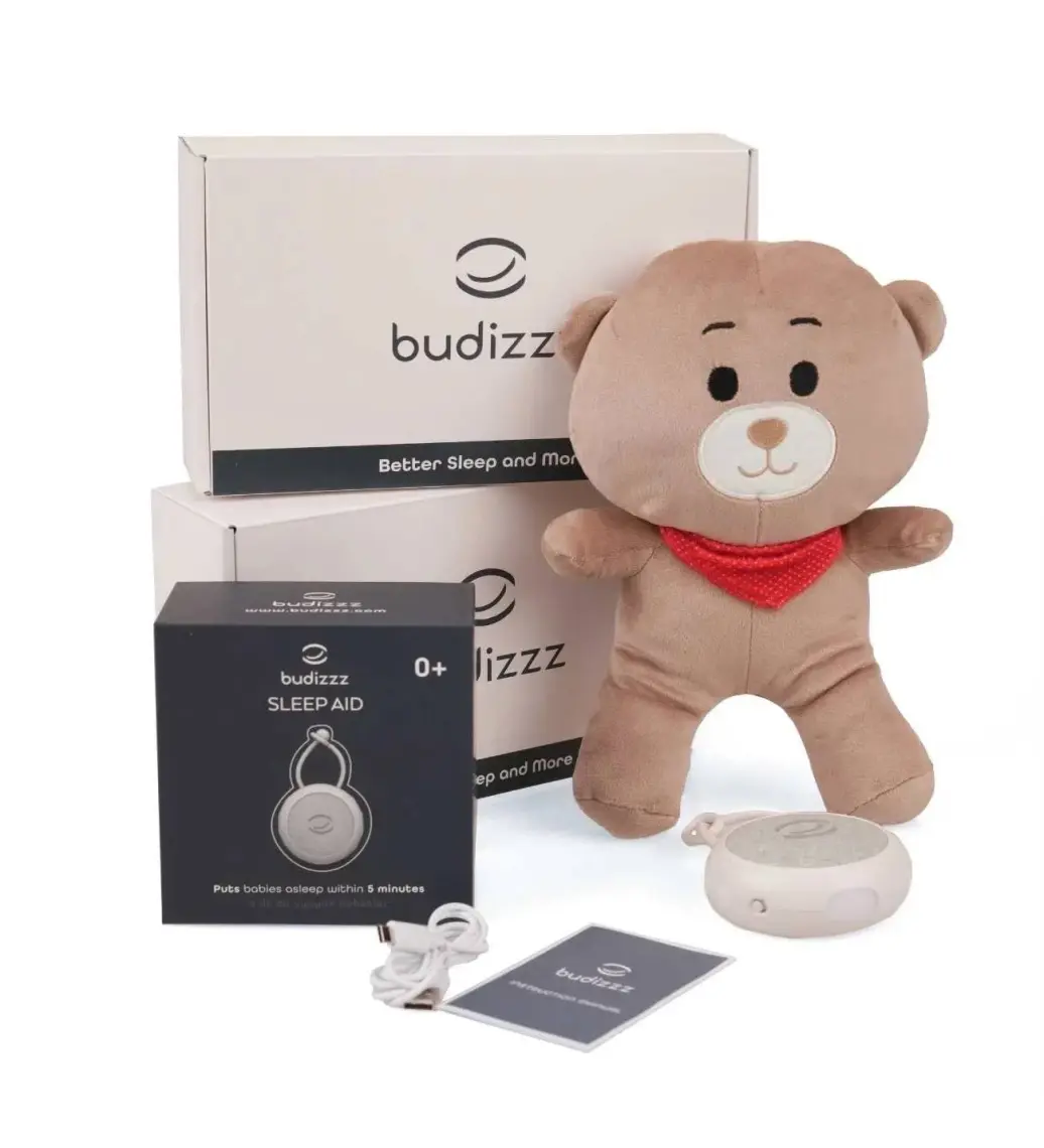 Budizzz Beyaz Gürültü Cihazı | Bebek Uyku Arkadaşı Kımızı Fular Ayıcık