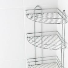 Paslanmaz Krom 3 Katlı Banyo Köşeliği Şampuanlık Köşelik Banyo Rafı Ek-03 Fma06187