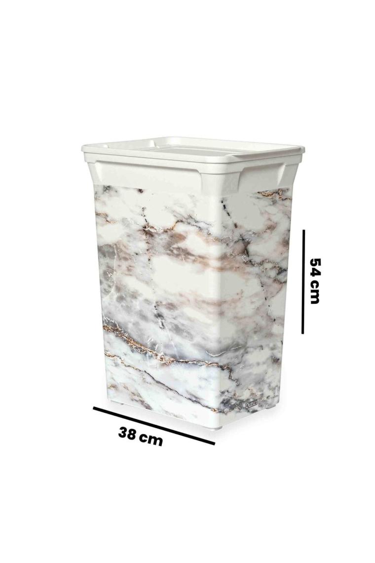 Trash Bin Marble Mutfak Çöp Kovası - 40 Litre