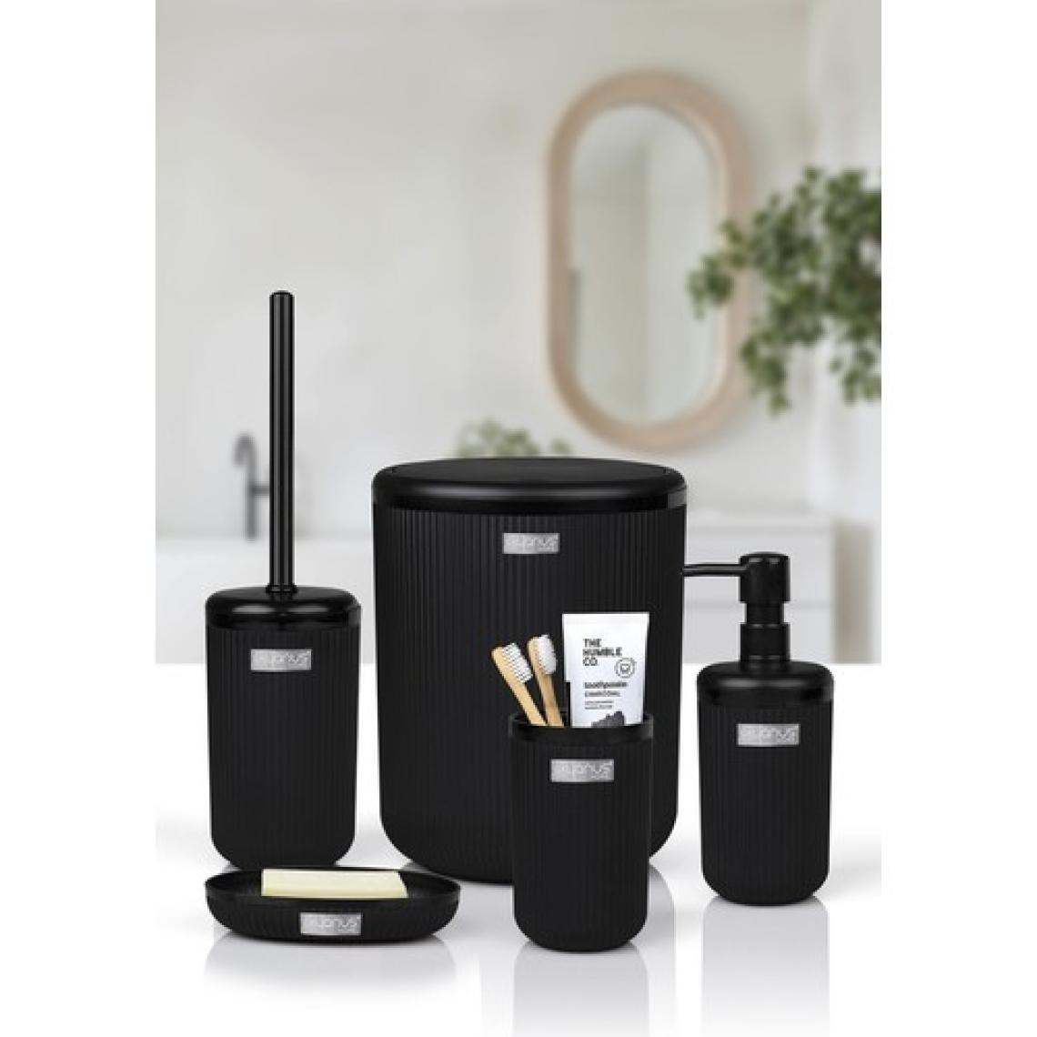 Okyanus Home Linea Siyah Çizgili Yuvarlak Banyo Seti
