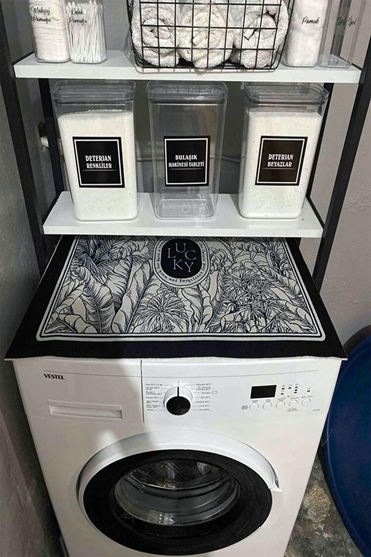 Else Kurutmalık Çamaşır Makinesi Örtüsü Koruma Matı Sıvı Geçirmez Kaymaz Yıkanabilir