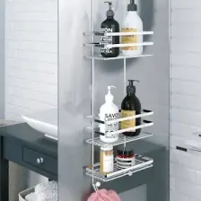 Üç Katlı Asmalı Banyo Duş Rafı Krom Lm580